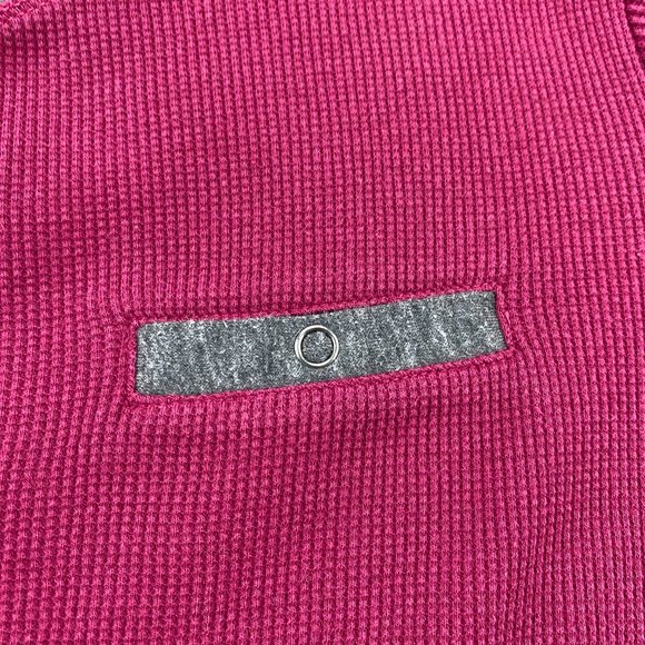 Eddie Bauer Shirt Men XXL 2XL Burgundy Gray Long Sleeve T-Shirt 1/4 Button Up - Picture 4 of 11